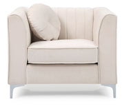 Contemporary sloped armchair by Glory Furniture with plush fabric upholstery and sleek modern design.