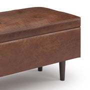 Shay - Large Square Coffee Table Storage Ottoman Mid-Century Style - R&R Furniture Gallery (Fountain Valley, CA)