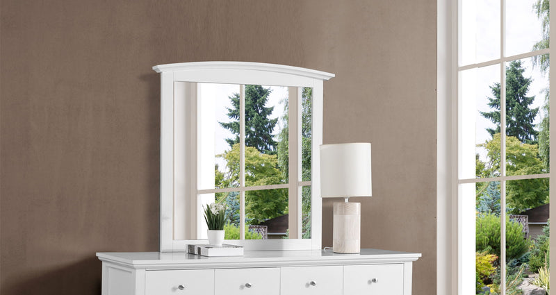 Elegant wall mirror by Glory Furniture with a sleek, modern frame, perfect for contemporary home decor.