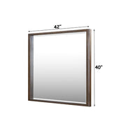 ACME Zoey brown oak mirror with a sleek rectangular frame, ideal for modern home decor.