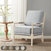 Arm Chair With Open Back Spindle Design, Padded Armrests - R&R Furniture Gallery (Fountain Valley, CA)