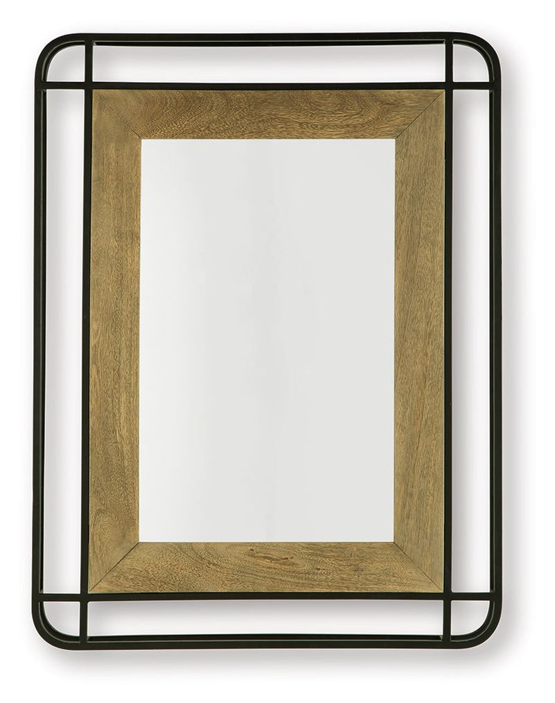 Beelman - Accent Mirror - Black / Brown - R&R Furniture Gallery (Fountain Valley, CA)