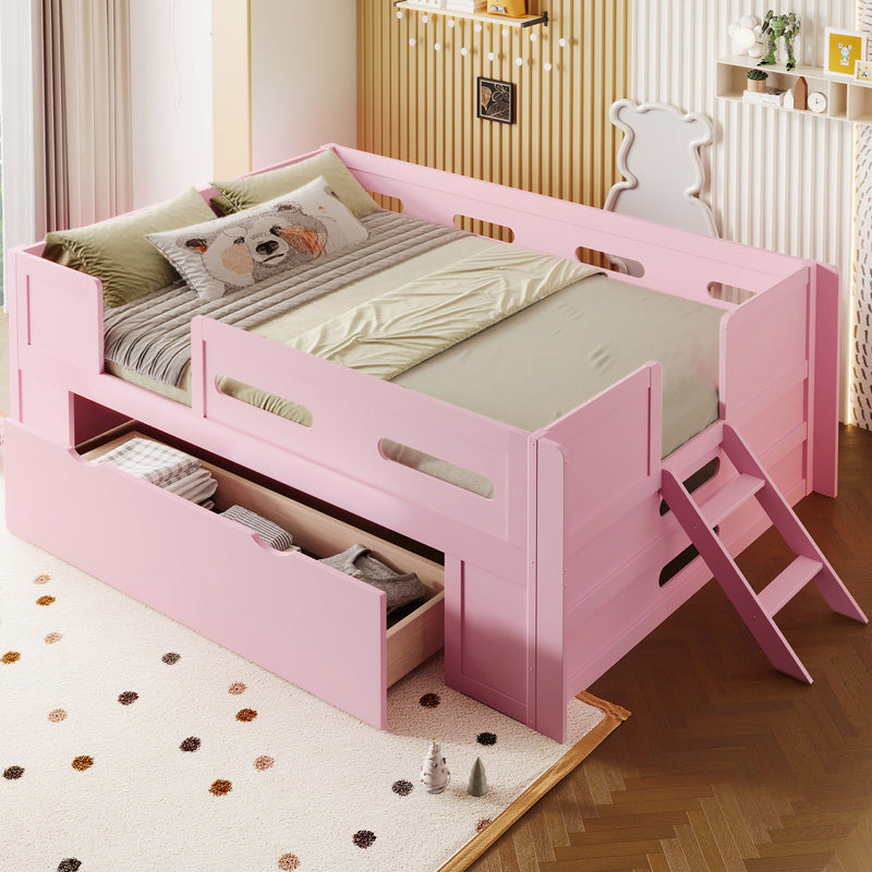 Platform Bed With Guardrail And Drawer - R&R Furniture Gallery (Fountain Valley, CA)