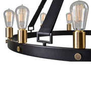 Marlow 12-light black circle chandelier by Uttermost featuring modern design with multiple hanging lights and sleek black finish.