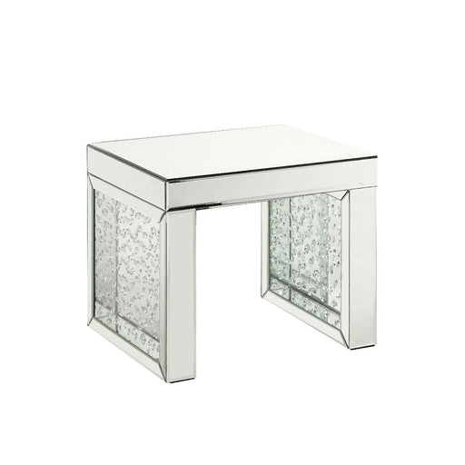 Nysa - 16" Accent Table - Mirrored & Faux Crystals Inlay - R&R Furniture Gallery (Fountain Valley, CA)