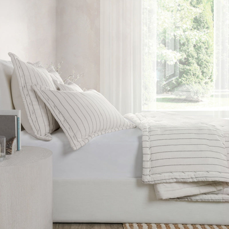 Monaco - Comforter Euro Sham - Ivory - R&R Furniture Gallery (Fountain Valley, CA)