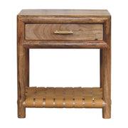Regency - Woven Nightstand With Drawer - Light Brown - R&R Furniture Gallery (Fountain Valley, CA)