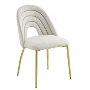 Fadri - Side Chair (Set of 2) - Teddy Sherpa & Mirrored Gold - R&R Furniture Gallery (Fountain Valley, CA)