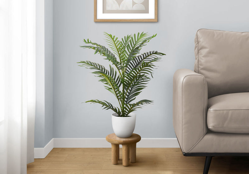 28" Tall, Artificial Plant, Palm Tree, Indoor, Faux, Fake, Floor, Greenery, Potted, Real Touch, Decorative - Green / White - R&R Furniture Gallery (Fountain Valley, CA)