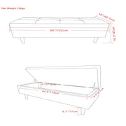 Shay - Large Square Coffee Table Storage Ottoman Mid-Century Style - R&R Furniture Gallery (Fountain Valley, CA)