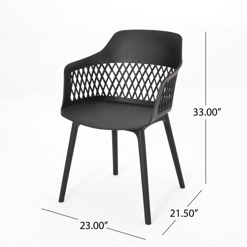 Set of two Noble House Azalea chairs with wooden legs and upholstered seats, modern dining chair design.
