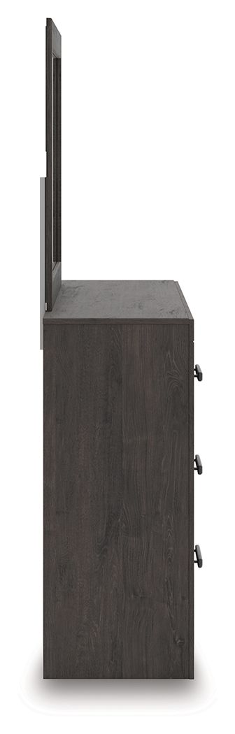 Prendonea - Dresser and Mirror - Charcoal - R&R Furniture Gallery (Fountain Valley, CA)