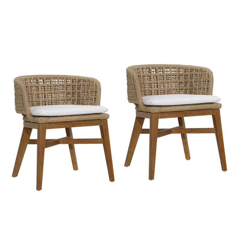 Keith - Outdoor Dining Chair (Set of 2) - Natural And Ivory