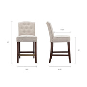 Tufted Counter Stool With Button Tufted Back - Tan - R&R Furniture Gallery (Fountain Valley, CA)