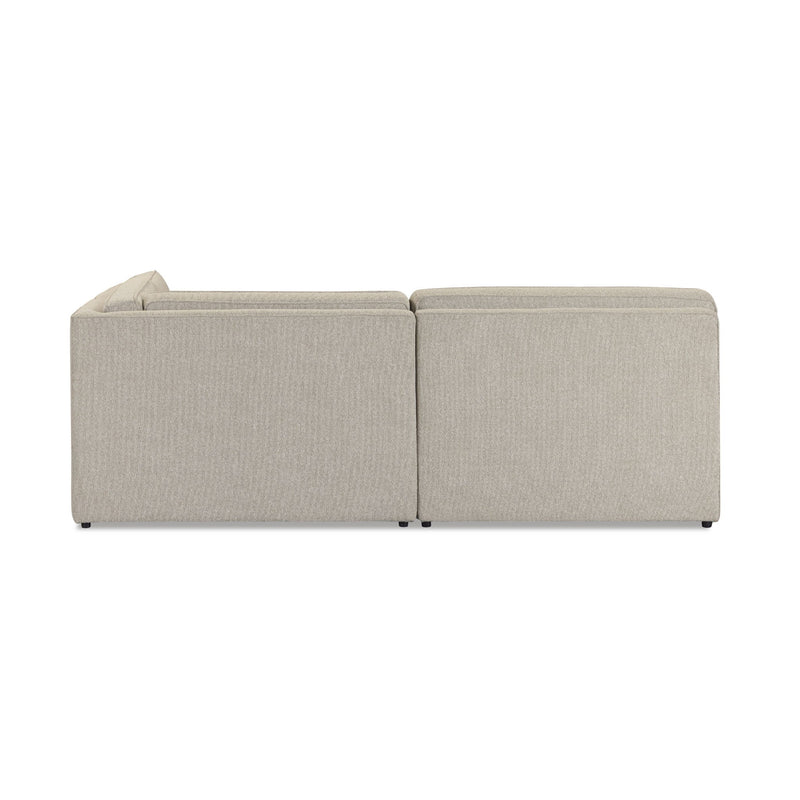 Yvette - 3-Piece Performance Boucle L-Sectional - Warm Gray