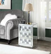 Noralie - 18" X 14" Accent Table With Faux Diamonds - Mirrored - R&R Furniture Gallery (Fountain Valley, CA)