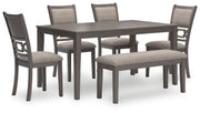 Wrenning - Dining Room Table Set (Set of 6) - Gray - R&R Furniture Gallery (Fountain Valley, CA)