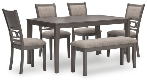 Wrenning - Dining Room Table Set (Set of 6) - Gray - R&R Furniture Gallery (Fountain Valley, CA)