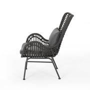 Modern Aesthetic Outdoor Rattan Accent Chair With Metal Legs - R&R Furniture Gallery (Fountain Valley, CA)
