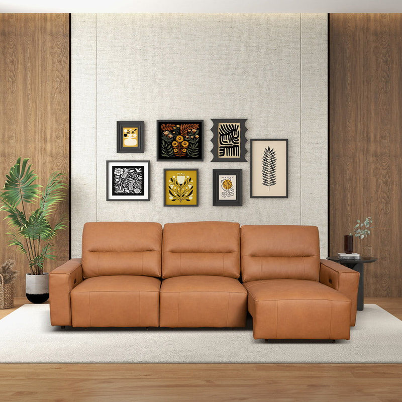 Grant - Triple Power Convertible Sofa - Cognac - R&R Furniture Gallery (Fountain Valley, CA)