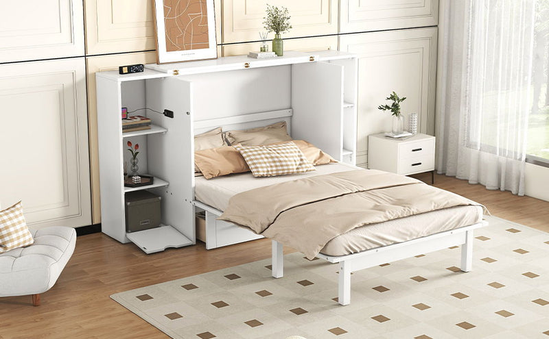 Murphy Bed With Shelves, Drawers And USB Ports - R&R Furniture Gallery (Fountain Valley, CA)