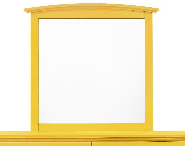 Elegant wall mirror by Glory Furniture with a sleek, modern frame, hanging on a neutral-colored wall.