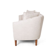 Noble House contemporary 3-seater stationary sofa with accent cushions, upholstered in neutral fabric, modern living room style
