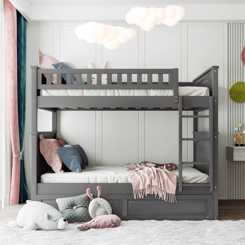 Bunk Bed With Twin Size Trundle, Guardrails - R&R Furniture Gallery (Fountain Valley, CA)