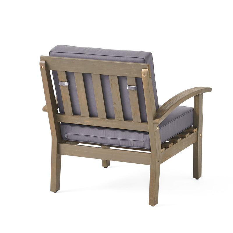 Peyton Club Chair Outdoor Seating Acacia Wood 32.25 X 28.00 X 31.25" - R&R Furniture Gallery (Fountain Valley, CA)