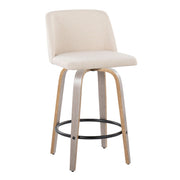 Toriano - Contemporary Fixed Height Counter Stool With Swivel & Round Footrest (Set of 2) - R&R Furniture Gallery (Fountain Valley, CA)