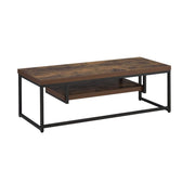 Bob - TV Stand - Weathered Oak & Black Metal - R&R Furniture Gallery (Fountain Valley, CA)