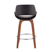 Lumi Source Fabrico mid-century modern fixed height counter stools with round footrests, set of 2, in stylish design