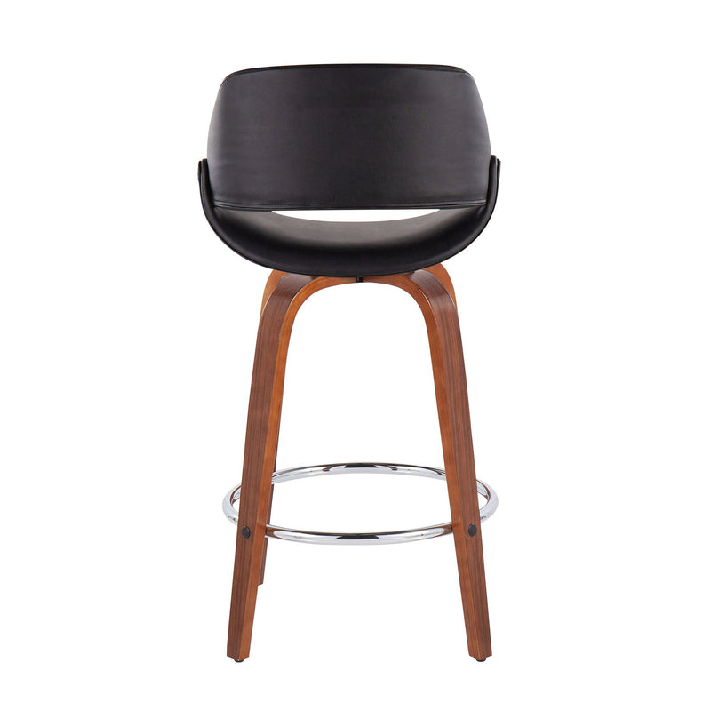 Lumi Source Fabrico mid-century modern fixed height counter stools with round footrests, set of 2, in stylish design