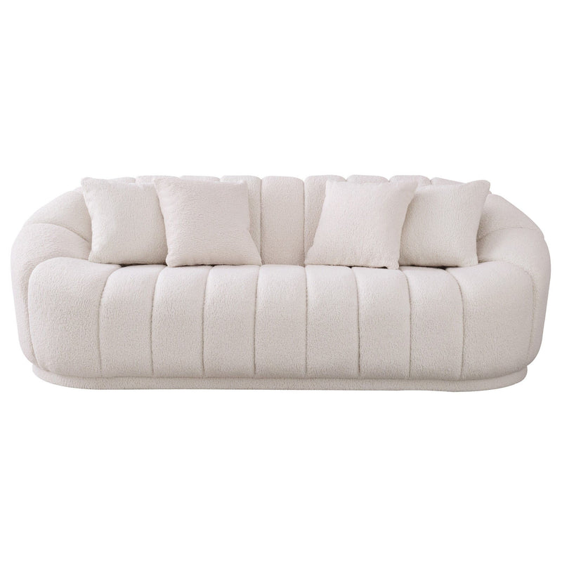 Maximilian - Modern Japandi Style Tight Back Boucle Couches - R&R Furniture Gallery (Fountain Valley, CA)