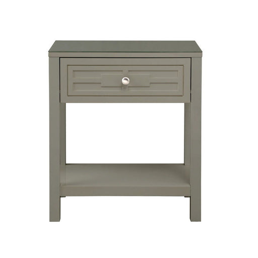 Dylan - Wooden End Side Table Nightstand With Glass Top And Drawer - R&R Furniture Gallery (Fountain Valley, CA)