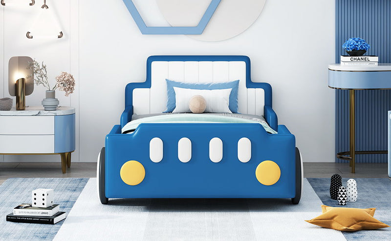 Race Car Shaped Platform Bed With Wheels - R&R Furniture Gallery (Fountain Valley, CA)