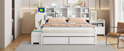 Platform Bed With Multi Functional Storage Space, Nightstand, 2 Drawers, USB Ports And Desk - R&R Furniture Gallery (Fountain Valley, CA)
