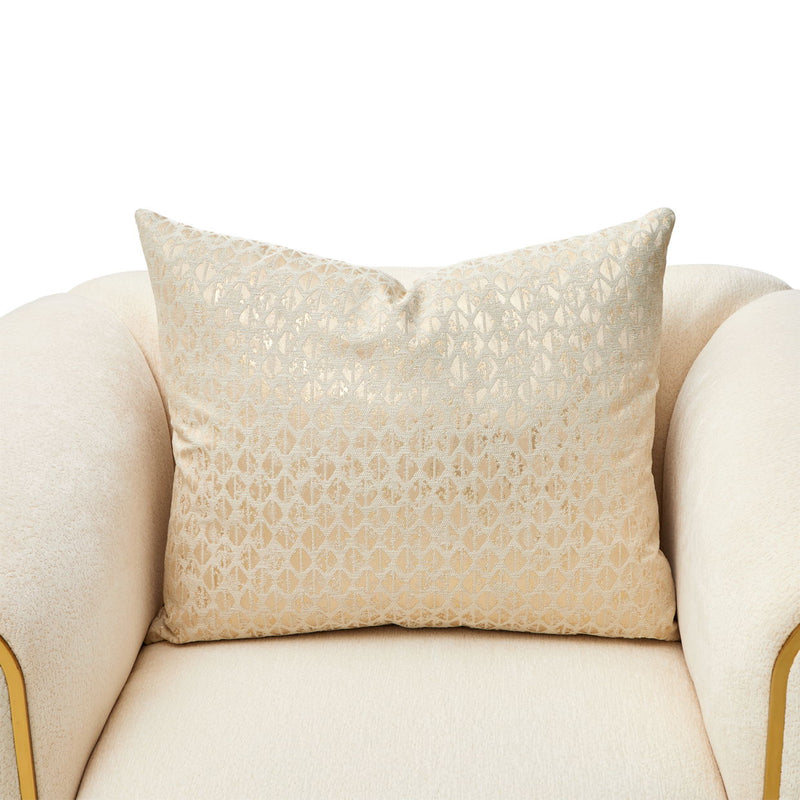 Sassani - Accent Chair - Crepe / Gold - R&R Furniture Gallery (Fountain Valley, CA)