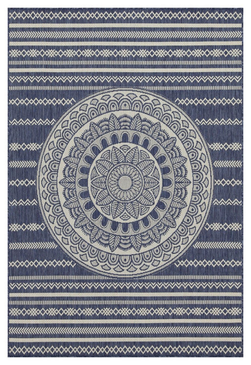 Sunshine - 5'3" X 7'3" Indoor, Outdoor Area Rug - Blue - Polypropylene - R&R Furniture Gallery (Fountain Valley, CA)