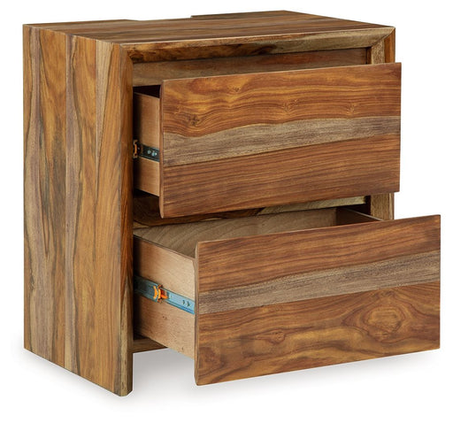 Dressonni - Two Drawer Night Stand - Brown - R&R Furniture Gallery (Fountain Valley, CA)