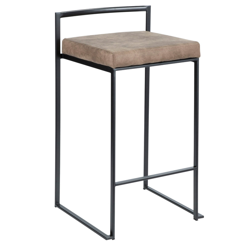 Lumi Source Fuji contemporary style stackable counter stool with sleek design and wooden legs, ideal for modern kitchens or bars.