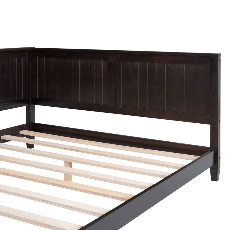 DreamHaus modern daybed sofa bed with neutral fabric upholstery, featuring clean lines and a minimalist design.