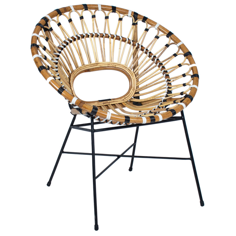 Lorena - Occasional Chair - Natural With Black And White