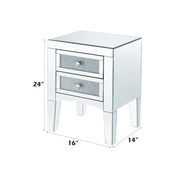 Noralie - 24" Accent Table - Mirrored, Faux Diamonds - R&R Furniture Gallery (Fountain Valley, CA)