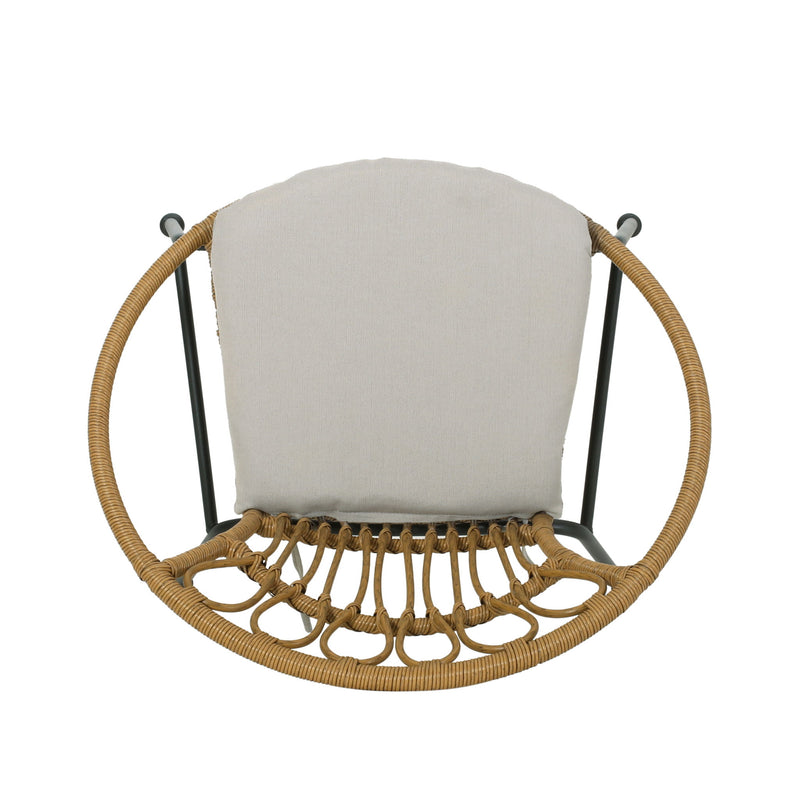 Set of two light brown Noble House Banya chairs with wooden frames and cushioned seats, ideal for dining or living spaces.