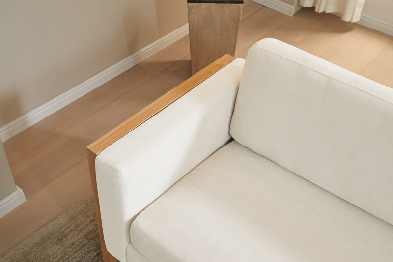 Modern Sofa With Solid Wood Legs, 3 Seater - R&R Furniture Gallery (Fountain Valley, CA)