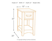 Breegin - Chair Side End Table - 1 Drawer - Brown - R&R Furniture Gallery (Fountain Valley, CA)