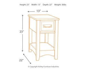 Breegin - Chair Side End Table - 1 Drawer - Brown - R&R Furniture Gallery (Fountain Valley, CA)