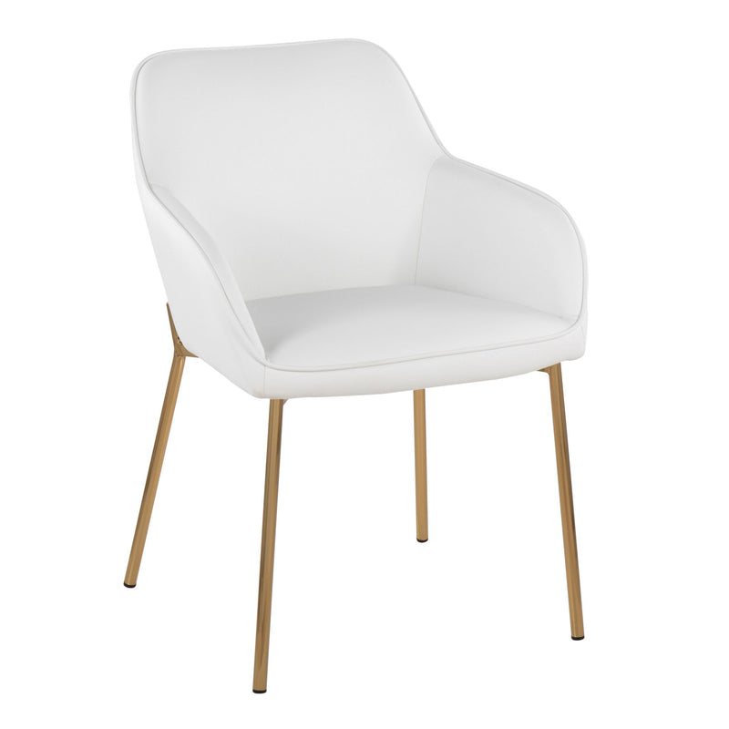 Pair of Lumi Source Daniella contemporary dining chairs with sleek design and cushioned seats, set of two for modern dining spaces.
