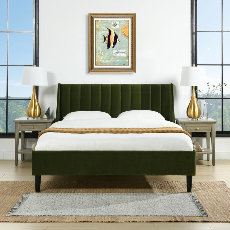 Aspen - Vertical Tufted Modern Headboard Platform Bed Set - R&R Furniture Gallery (Fountain Valley, CA)